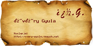 Óváry Gyula névjegykártya