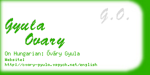 gyula ovary business card